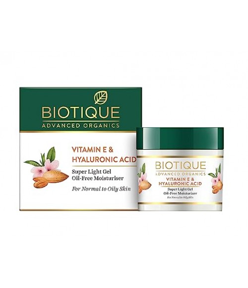 Biotique Advanced Organics Vitamin E & Hyaluronic Acid Super Light Gel Oil-Free Moisturiser, 175g